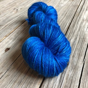Sapphire blue Hand Dyed DK Luxury Yarn, Swimmin' with the Fishes, Treasured DK Luxe, baby alpaca silk cashmere image 2
