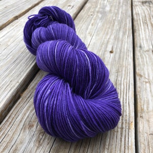 Hand Dyed Sock Yarn, royal purple, Kings Cloak, Treasured Toes image 1