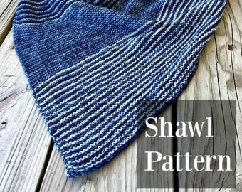 PDF Navigation at Sea Shawl Knitting Pattern Sock Yarn Digital Download Fingering Weight sockyarn shawl pattern gradient yarn hand dyed swm