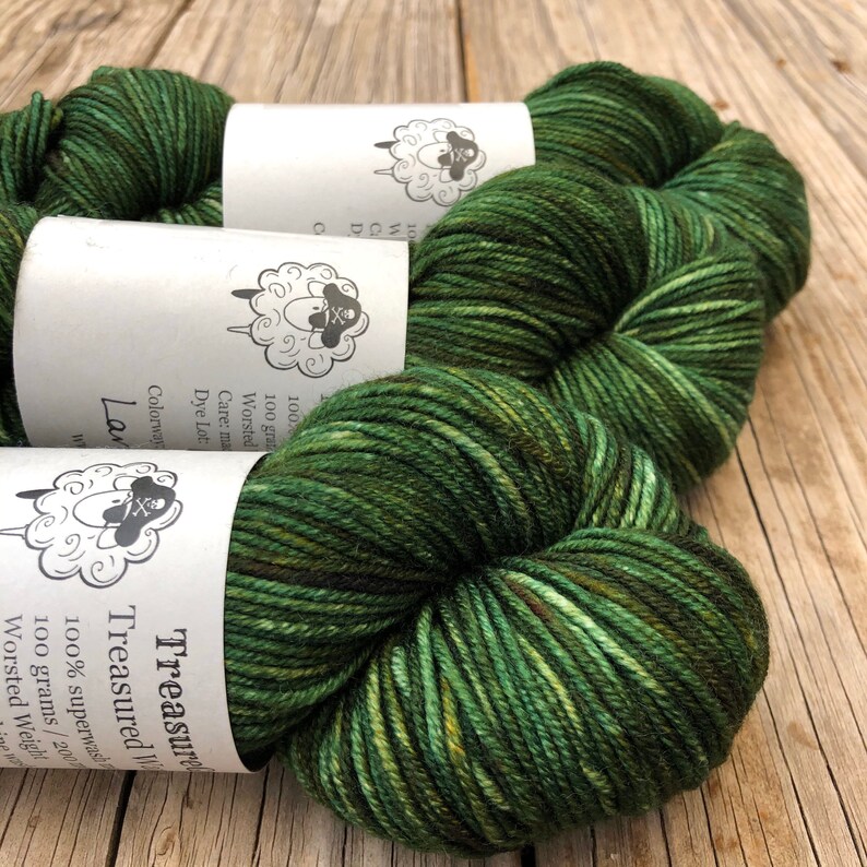 Forest Green Hand Dyed Worsted Weight Yarn Land Ho Treasured Etsy