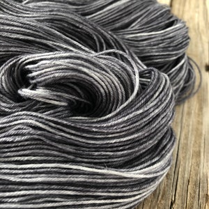 Hand Dyed Sock Yarn, Ghost Ship, Charcoal Gray, Treasured Toes Sock Yarn image 8