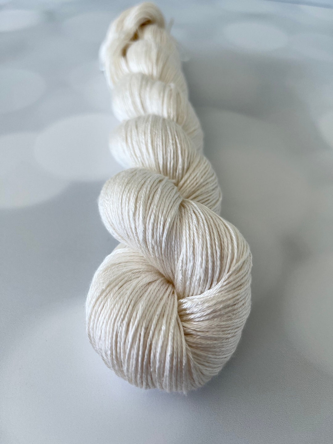 Hand Dyed Silk Yarn, White Sand Beaches, Fingering Weight Yarn, Pure