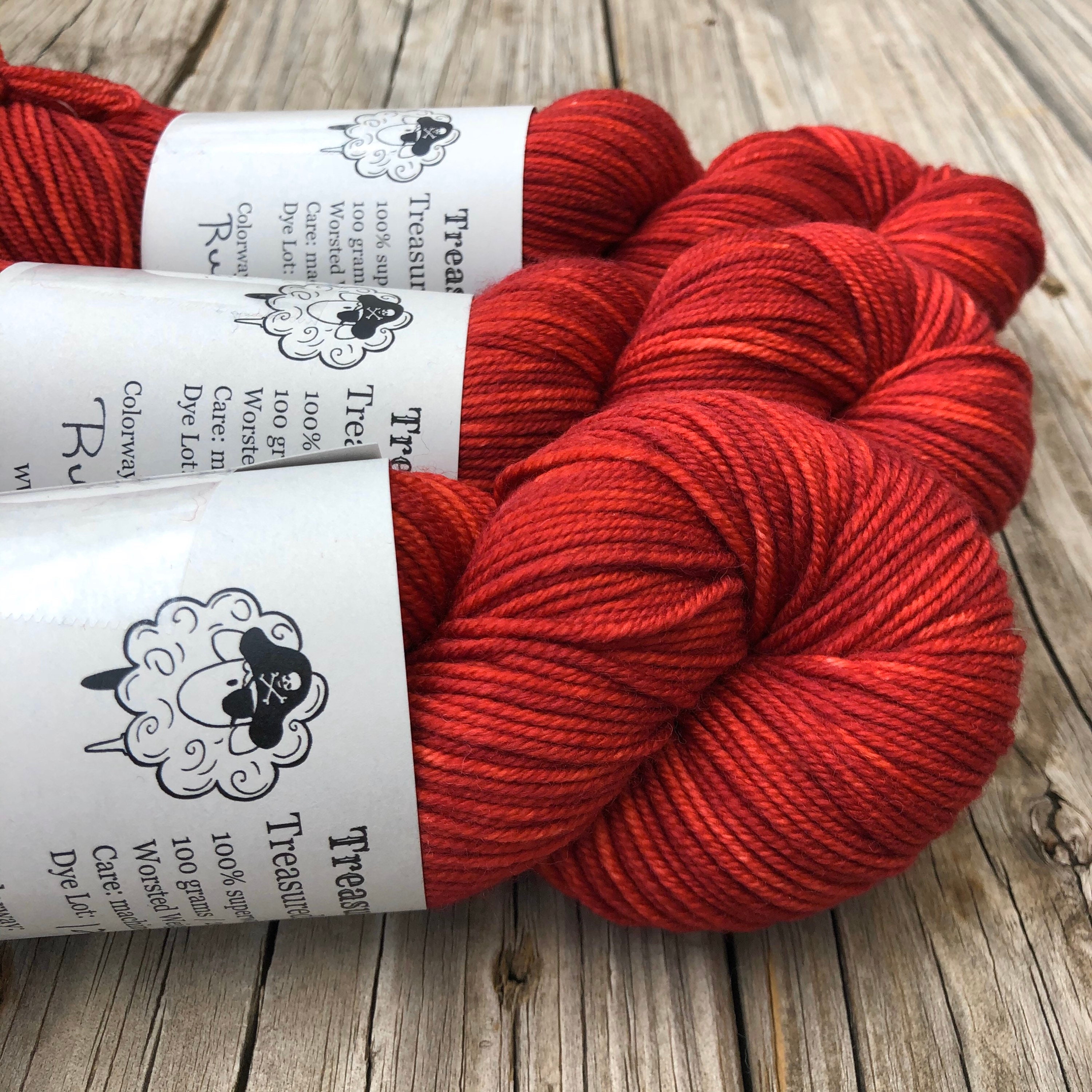 Deep Red Shades, Hand Dyed, Worsted