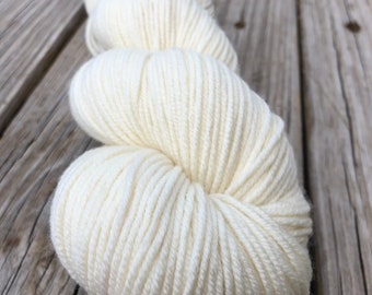 natural cream ecru Hand Dyed Worsted Weight Yarn, White Sand Beaches, Treasured Warmth