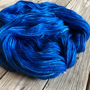 Sapphire blue Hand Dyed DK Luxury Yarn, Swimmin' with the Fishes, Treasured DK Luxe, baby alpaca silk cashmere image 4