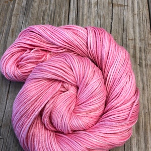 Hand Dyed DK Yarn, Treasured DK Luxe, Damsel in Distress Pink, baby alpaca cashmere silk image 3