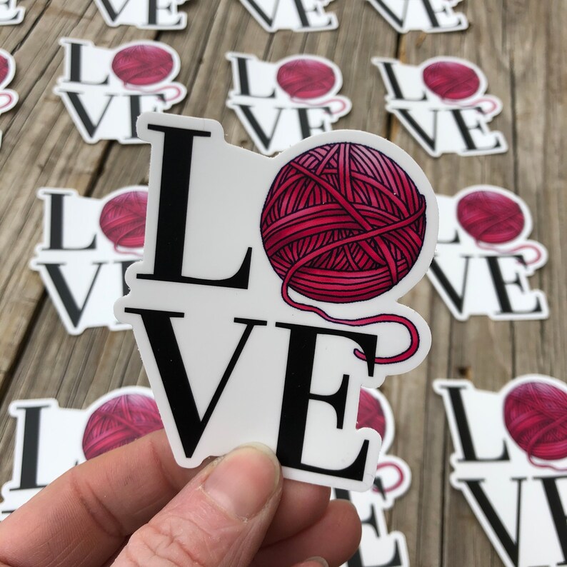 Yarn Love Sticker Yarn Sticker Vinyl Sticker Water-proof image 0