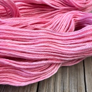 Hand Dyed DK Yarn, Treasured DK Luxe, Damsel in Distress Pink, baby alpaca cashmere silk image 8