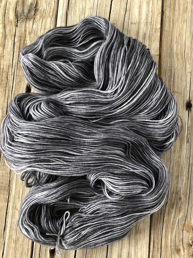 Hand Dyed Sock Yarn, Ghost Ship, Charcoal Gray, Treasured Toes Sock Yarn image 6