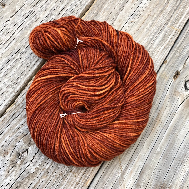 copper Hand Dyed Worsted Weight Yarn, Copper Cove, Treasured Warmth image 3