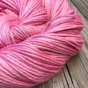 Hand Dyed DK Yarn, Treasured DK Luxe, Damsel in Distress Pink, baby alpaca cashmere silk image 6