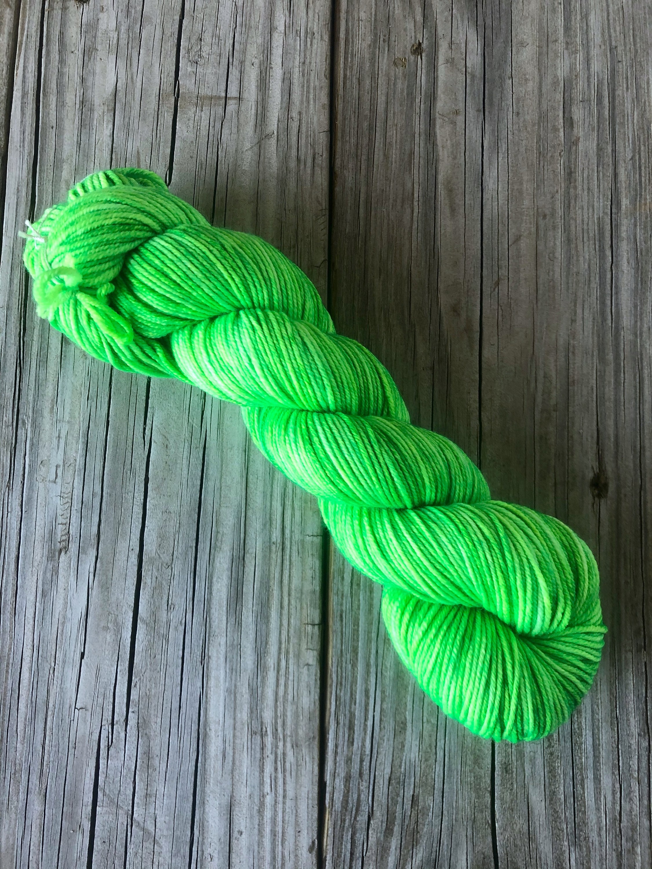 lime green Hand Dyed Worsted Weight Yarn, No Scurvy Bag of Limes