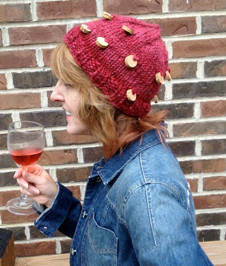 Wine Cork Hat Knitting Pattern Handspun PDF Bulky Yarn Hat Etsy