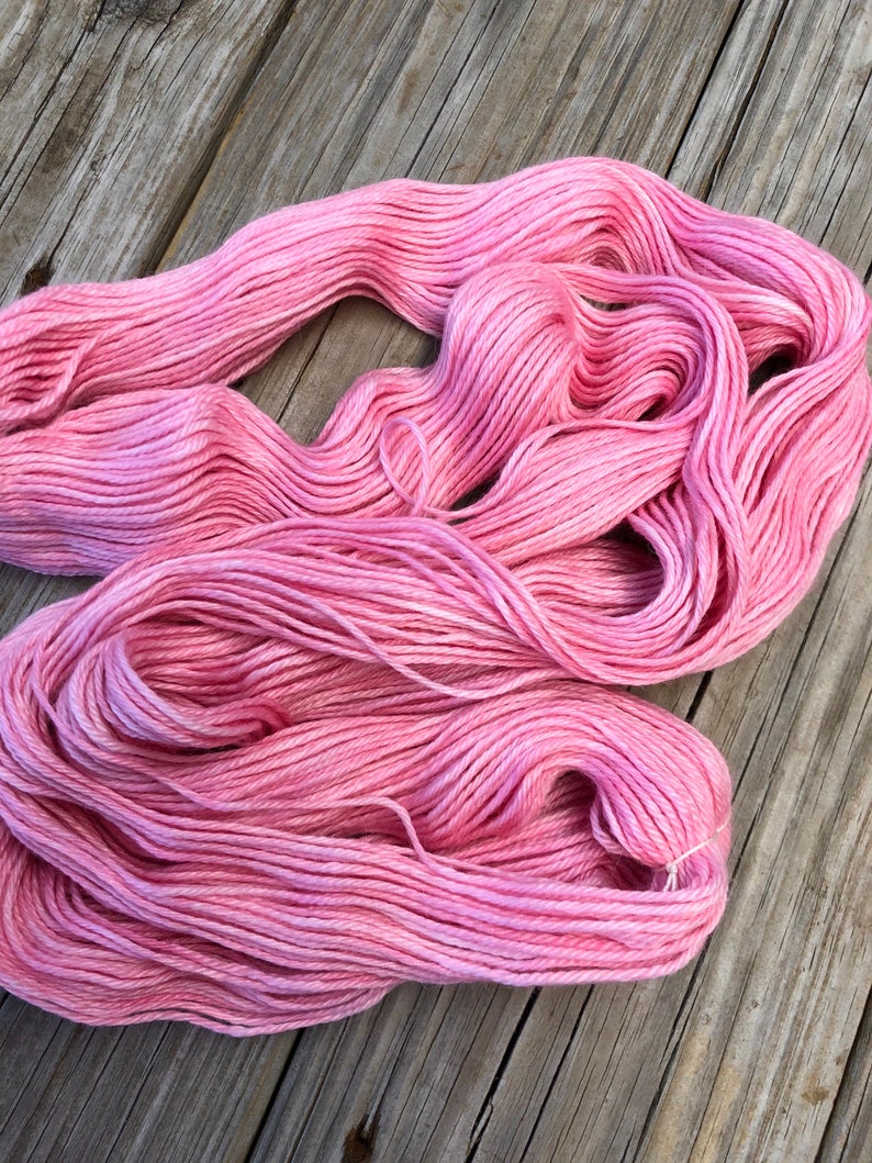 Hand Dyed DK Yarn, Treasured DK Luxe, Damsel in Distress Pink, baby alpaca cashmere silk image 5