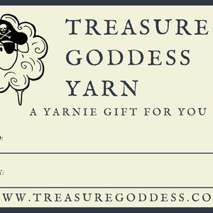 Gift Card, Treasure Goddess Yarn, Gift Certificate image 2