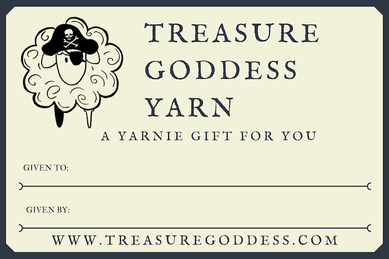 Gift Card, Treasure Goddess Yarn, Gift Certificate image 2