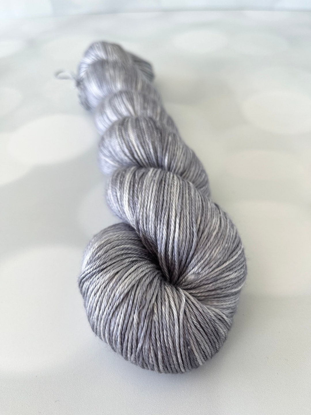 Hand Dyed Silk Yarn Pieces of Eight Silver Gray Fingering Etsy