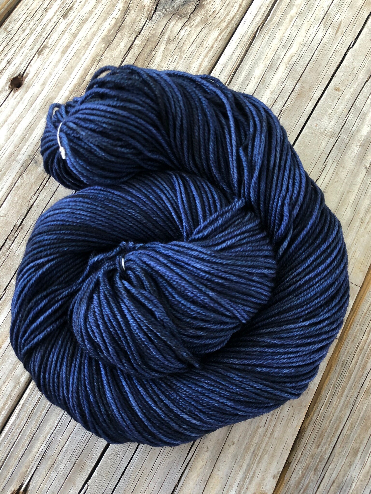 Navy blue Hand Dyed Worsted Weight Yarn Fathoms Deep Etsy