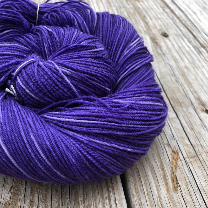 Hand Dyed Sock Yarn, royal purple, Kings Cloak, Treasured Toes image 7