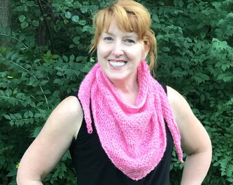 PDF Silk Shawlette Kerchief handspun shawl knitting pattern, digital download, SELL items made from this