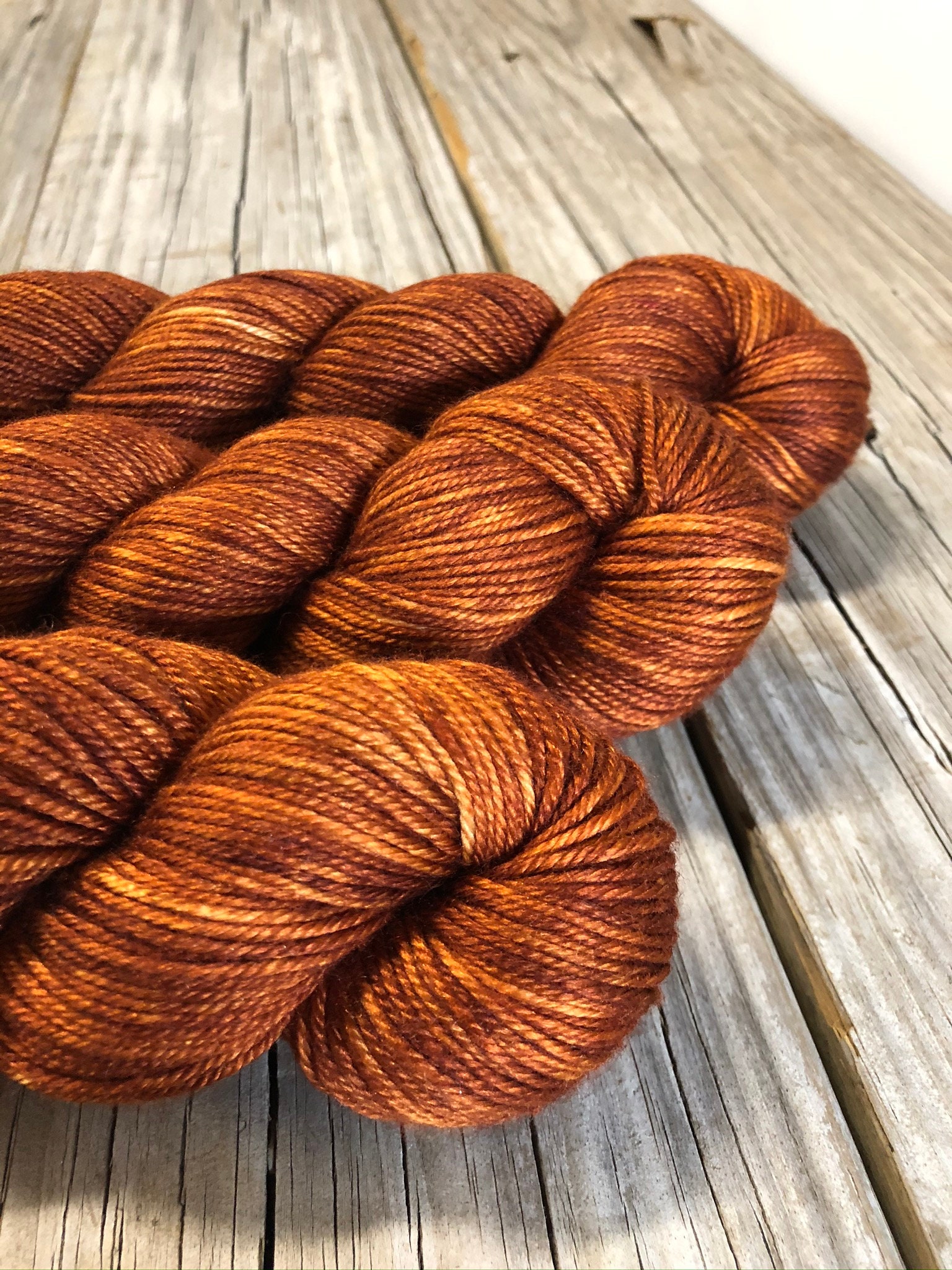 Copper Cove Hand Dyed DK Yarn, silk merino yarn, Silken Purls