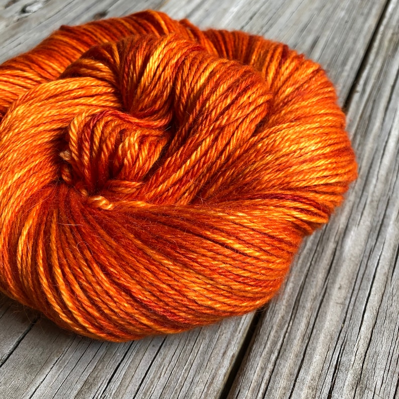 Firey Orange Cashmere Silk Alpaca Yarn Hand Dyed DK Yarn Etsy