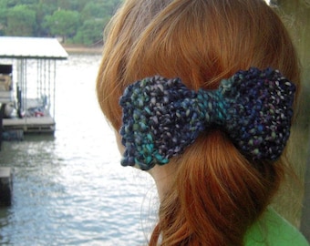 Hair Bow Knitting Pattern, handspun yarn pattern, hand spun yarn pattern, PDF download