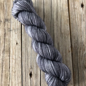 Hand Dyed Sock Yarn, Ghost Ship, Charcoal Gray, Treasured Toes Sock Yarn image 4