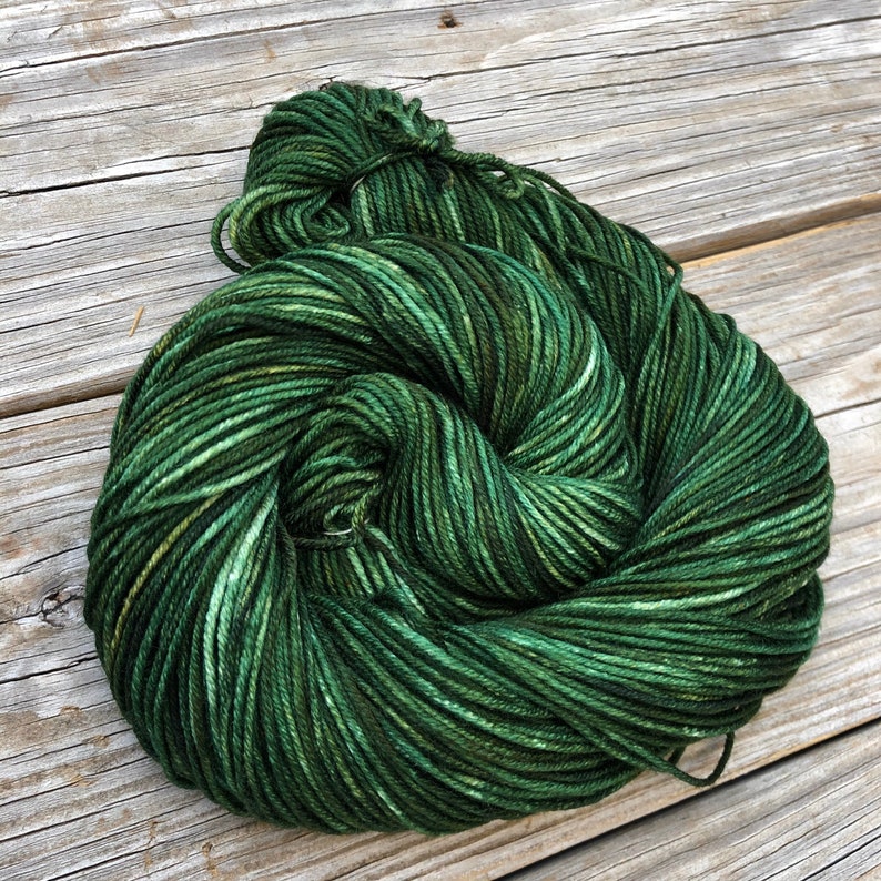 Forest Green Hand Dyed Worsted Weight Yarn Land Ho Treasured Etsy
