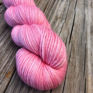 Hand Dyed DK Yarn, Treasured DK Luxe, Damsel in Distress Pink, baby alpaca cashmere silk image 2