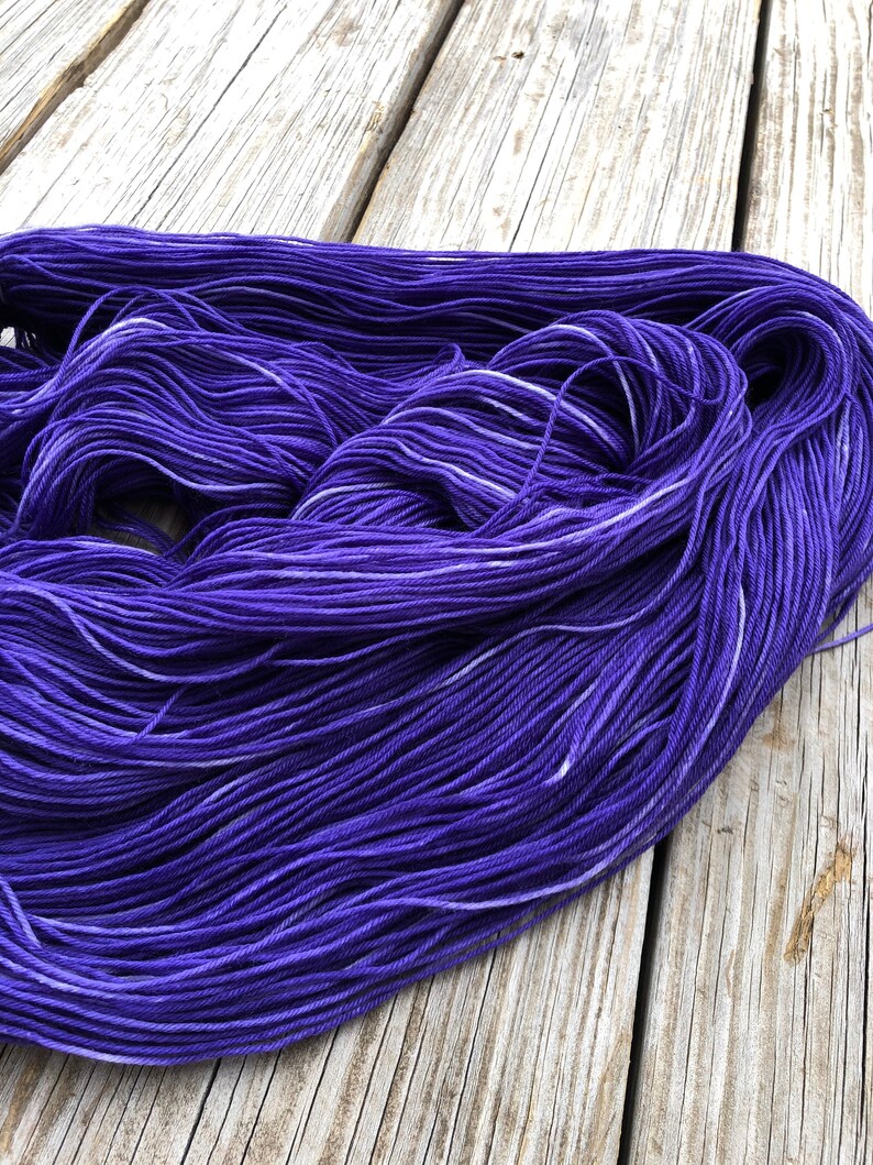 Hand Dyed Sock Yarn, royal purple, Kings Cloak, Treasured Toes image 3