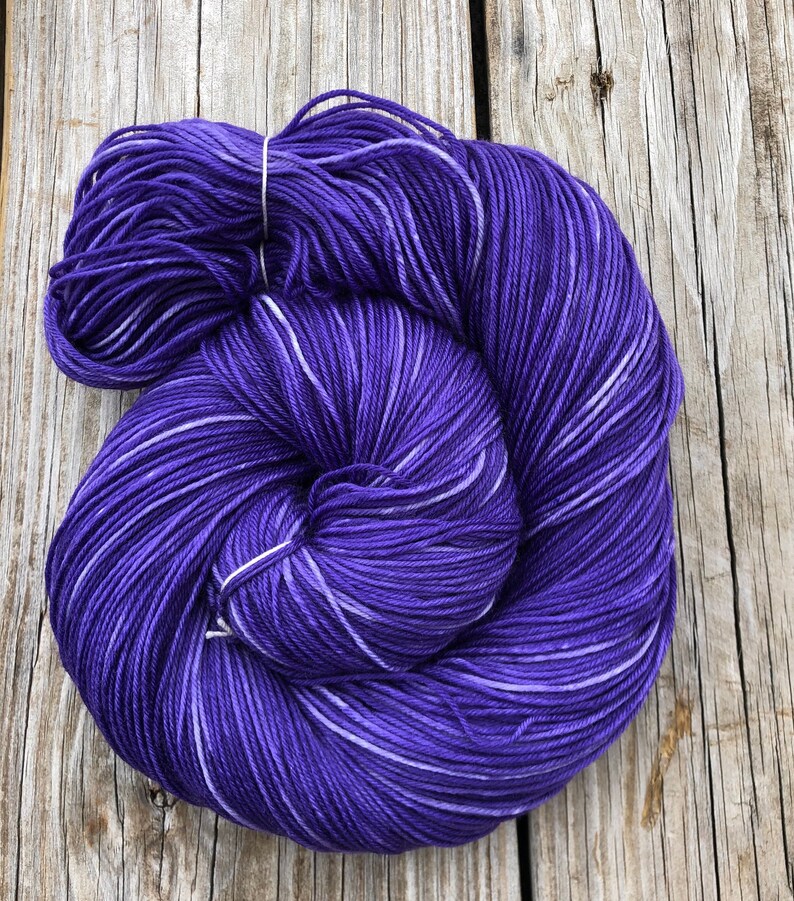 Hand Dyed Sock Yarn, royal purple, Kings Cloak, Treasured Toes image 2