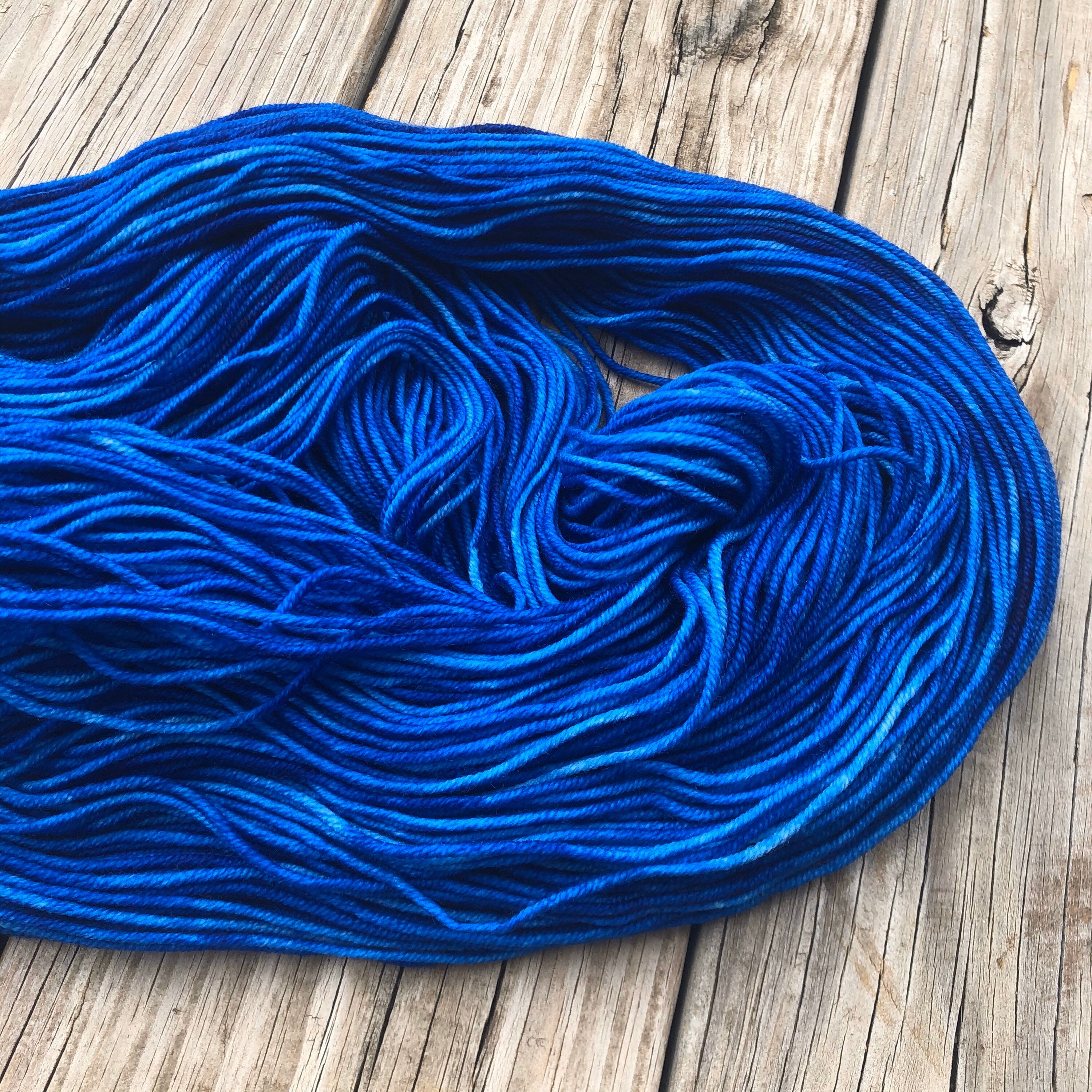 Royal Blue Hand Dyed Worsted Weight Yarn, Swimmin With the Fishes