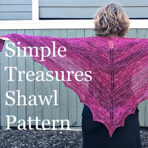PDF Simple Treasures Lace Shawl Knitting Pattern Sock Yarn Digital Download Fingering Weight sockyarn shawl pattern treasuregoddess image 1