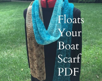 PDF Floats Your Boat Ripple Scarf Crochet Pattern Sock Yarn Digital Download fingering weight yarn gradient mini skein pdf treasure goddess