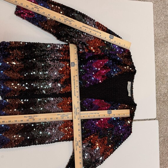 Vintage Sequin Zigzag Pattern Jacket - image 7