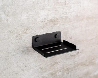 Soap dish holder, wall mounted modern soap tray made of a unique “MOUNTAIN” design collection powder-coated stainless steel.
