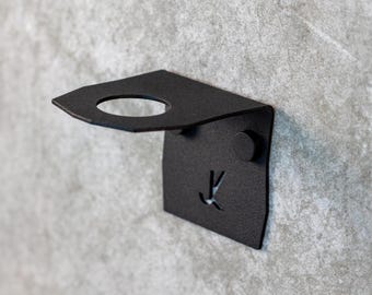 Tvålpumphållare, modernt schampoväggfäste, pumpflaskställ tillverkat av pulverlackerat rostfritt stål från "MOUNTAIN"-designkollektionen