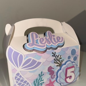 Mermaid 3D Party Favor Boxes | Under The Sea | Gable Boxes