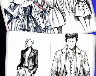 Libro para colorear de moda: Estilos casual, náutico y clásico (PDF y JPG)