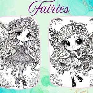 Fairy Fantasy Coloring Book - Enchanted Forest & Magical Creatures for Adults and Kids (15 page Coloring)