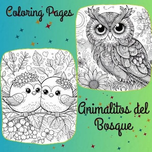 ボスケ動物の図書館: Relajación y Creatividad Ilimitada。 20 枚のイメージと PDF (ぬりえ)
