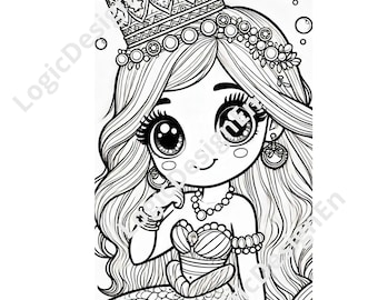 Libro para colorear de princesas - 50 páginas imprimibles (PDF y JPG)