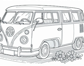Libro para Colorear de Coches - 48 Dibujos en PDF y JPG, Autos Clásicos y de Carreras