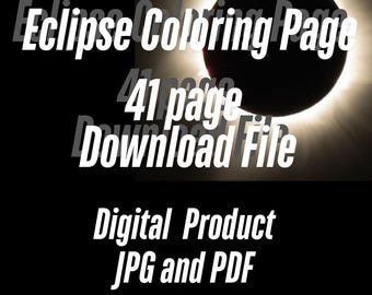 Libro para colorear de fantasía sobre eclipses: 41 diseños celestiales (PDF y JPG)