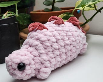 Pink Unique Dinosaur Buddy for Whimsical Fans and Collectors of Handmade Artisan Objects Desk Pet Pink and Brown Dino Dragon Pal