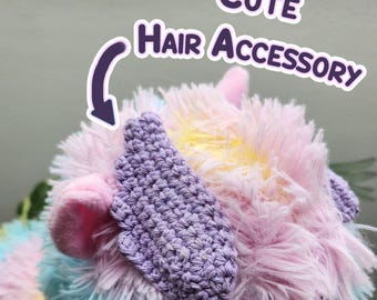 Kawaii Hair Clip Wing Fairy Tale Anime Asthetic Accessory Haarspange Purple Core Forest Fae Costume Cosplay Crochet Style