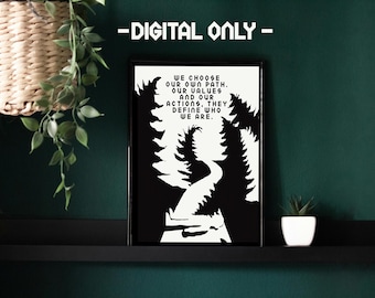 Vampire Diaries Quote Print: Stefan Salvatore Art, Pine Forest (Digital Download