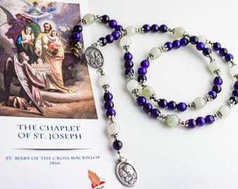 Coroncina di San Giuseppe – Giada di montagna ghiacciata e pietra preziosa occhio di tigre viola