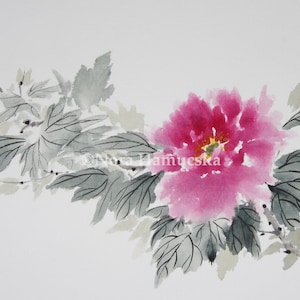 Tree peony, original Chinese style brush painting